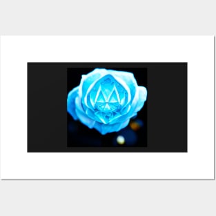 blue crystal rose Posters and Art